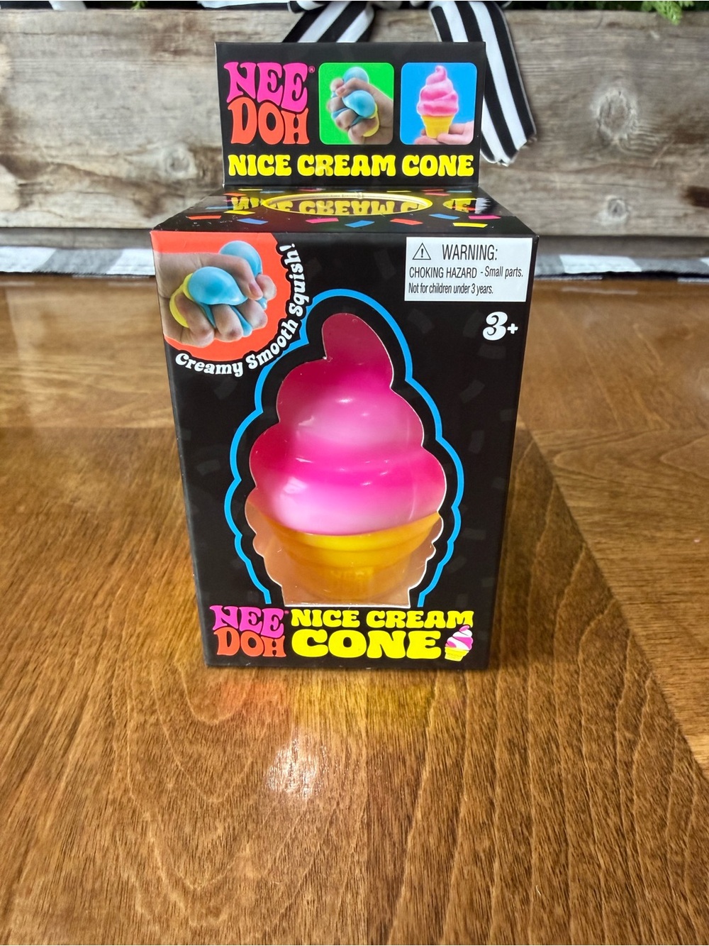 NeeDoh Nice Cream Cone Pink Squishy Toy
